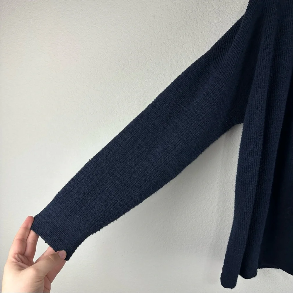 Madewell Dark Navy Blue Birchmoor Sweater Button Front Cardigan Size Large - Picture 2 of 6